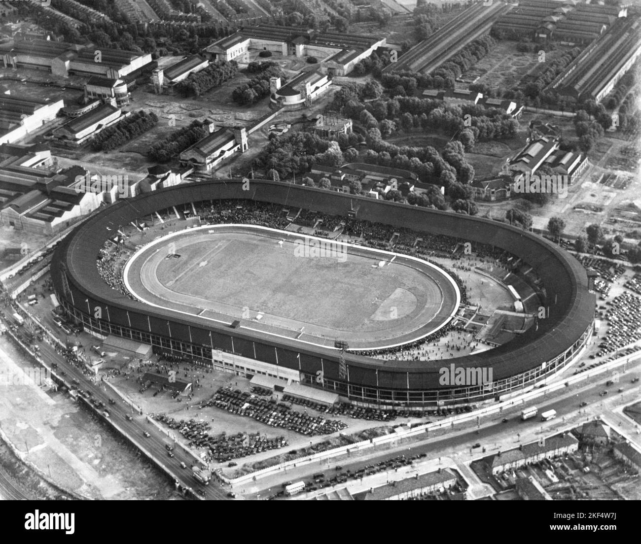 Aerial view of White City Stadium. Date unknown Stock Photo - Alamy