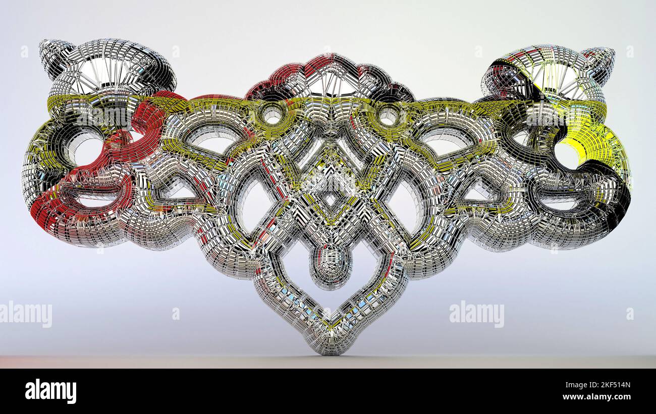 3D Illustration of a very detailed but methodically connected ...