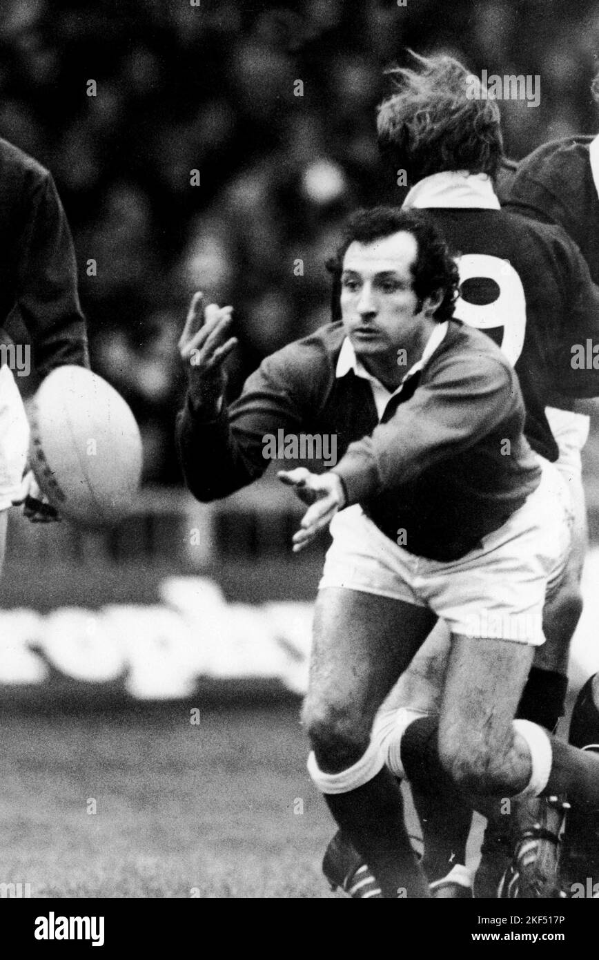 Welsh scrum half Gareth Edwards, holding a rugby ball, 1974. News Photo - Getty Images