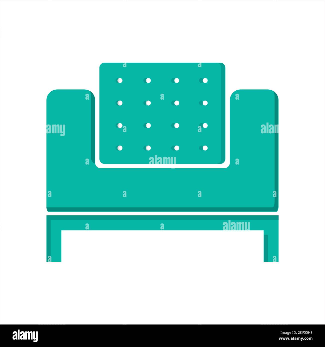 Home interior design icon, sofa icon, living room, vector illustration. Flat design style. Stock Vector