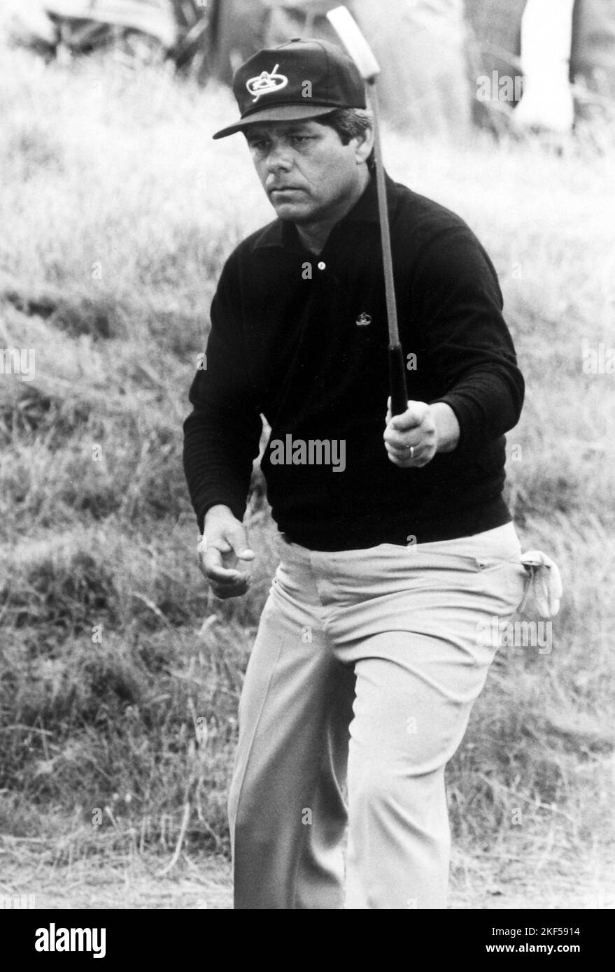 Lee Trevino celebrates after sinking a putt Stock Photo Alamy