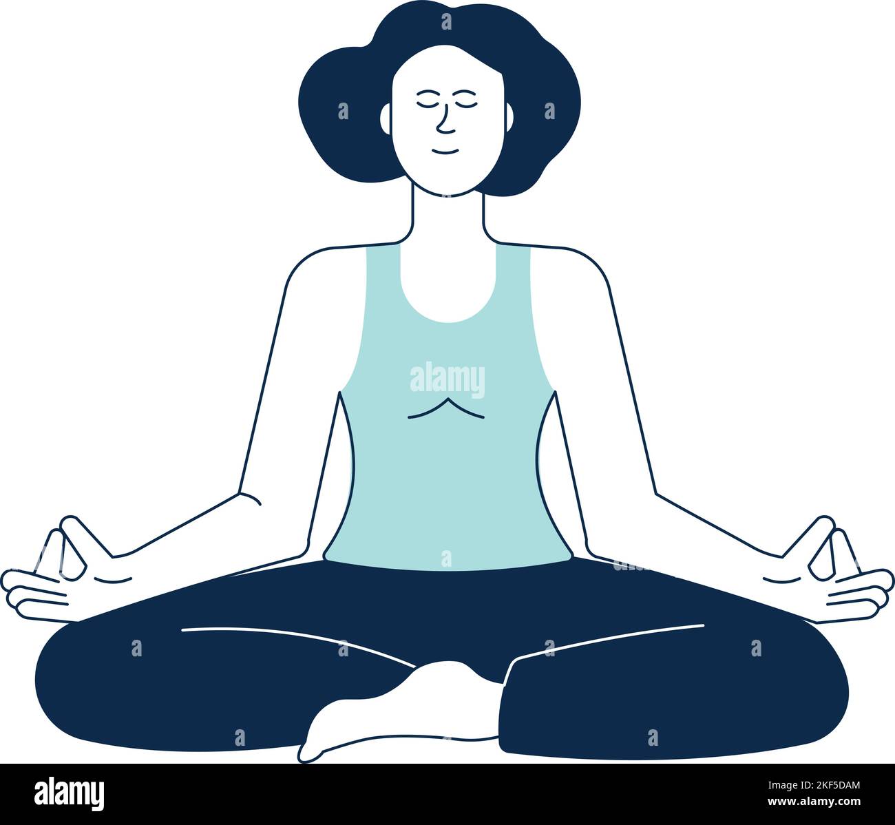 Mind balance icon. Woman meditating in lotus pose Stock Vector Image ...