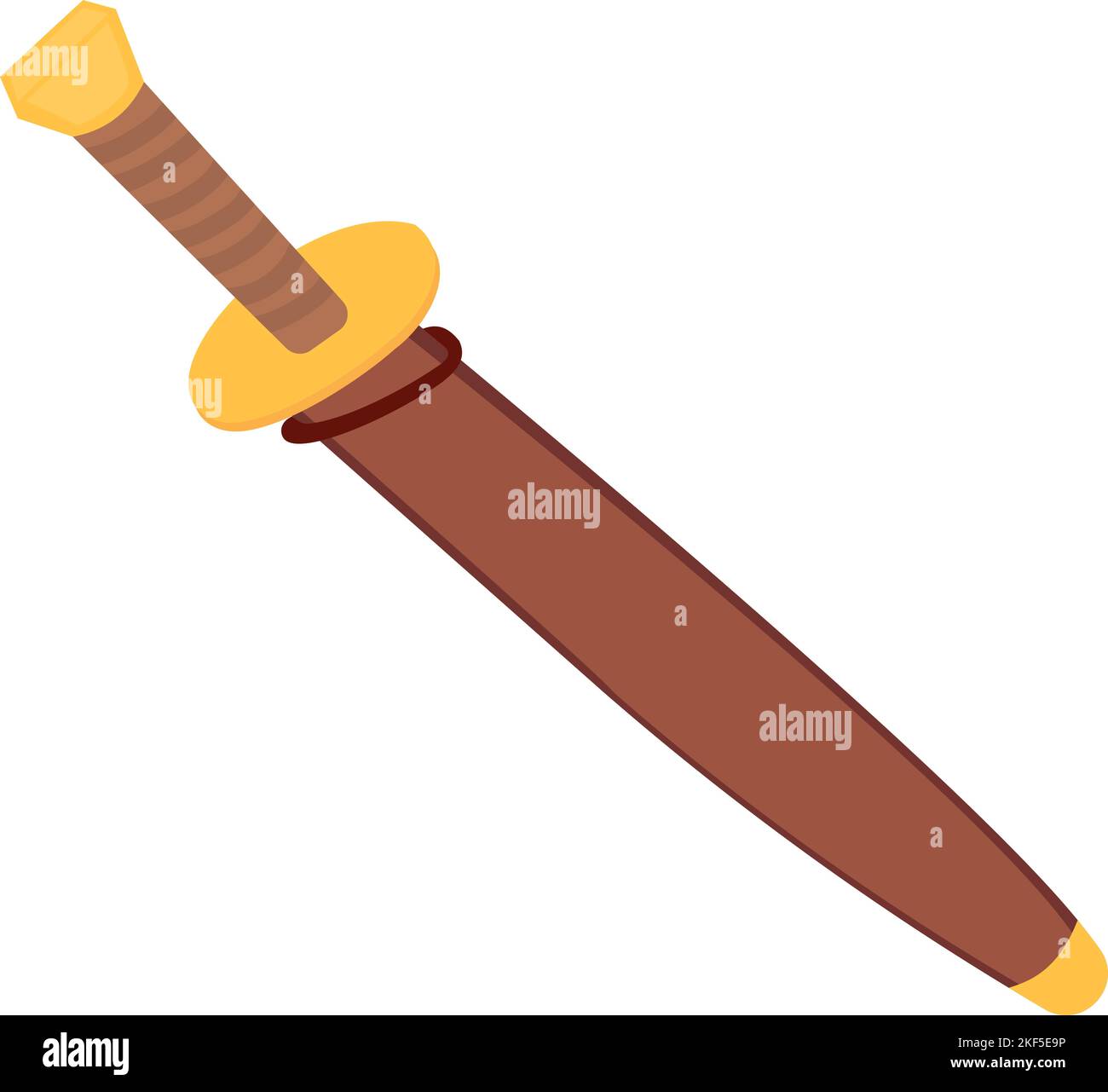 Sword in scabbard color icon. Dagger in leather sheath Stock Vector