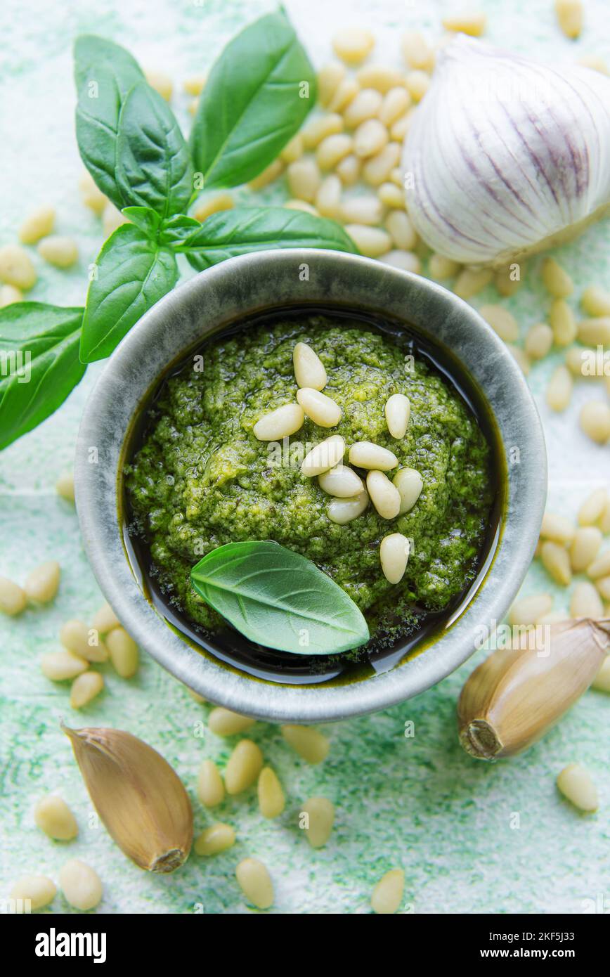 Photo inspiration: Gallery Detail: Fresh Made Pesto Sauce Green Basil Pesto Ingredient For Pesto
