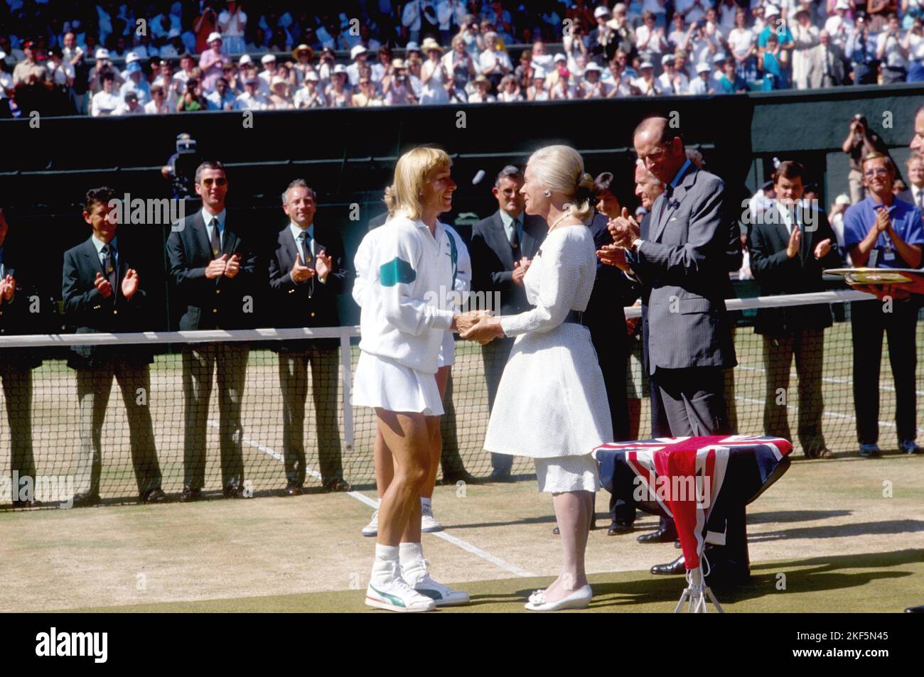 Ladies' Singles Champion Martina Navratilova (l) Is Congratulated By ...