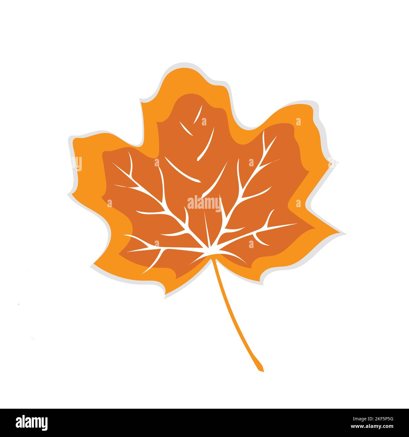 Autumn leaf. Autumn maple leaf isolated on a white background. Vector illustration Stock Vector