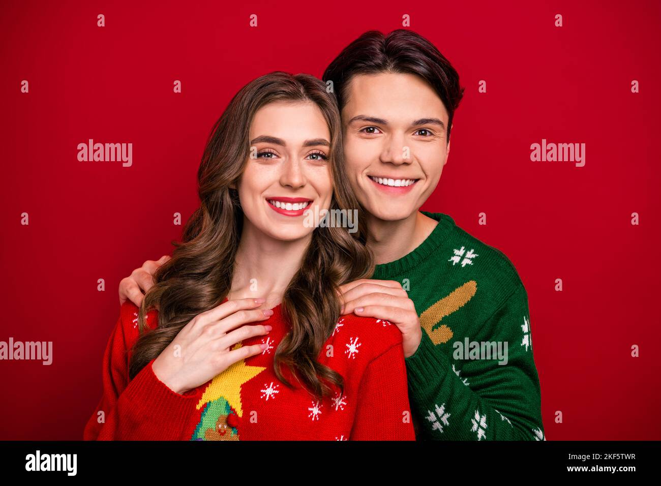 Photo of joyful couple sister brother wife husband have fun good 