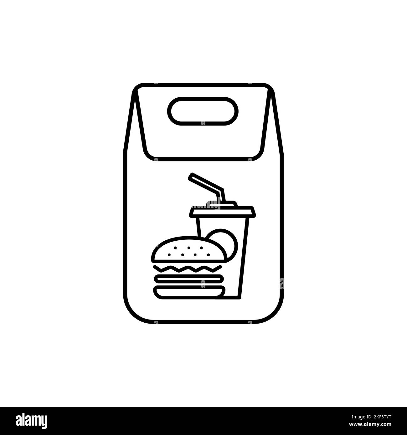 Take away online order filled outline style. Food Delivery Icon design