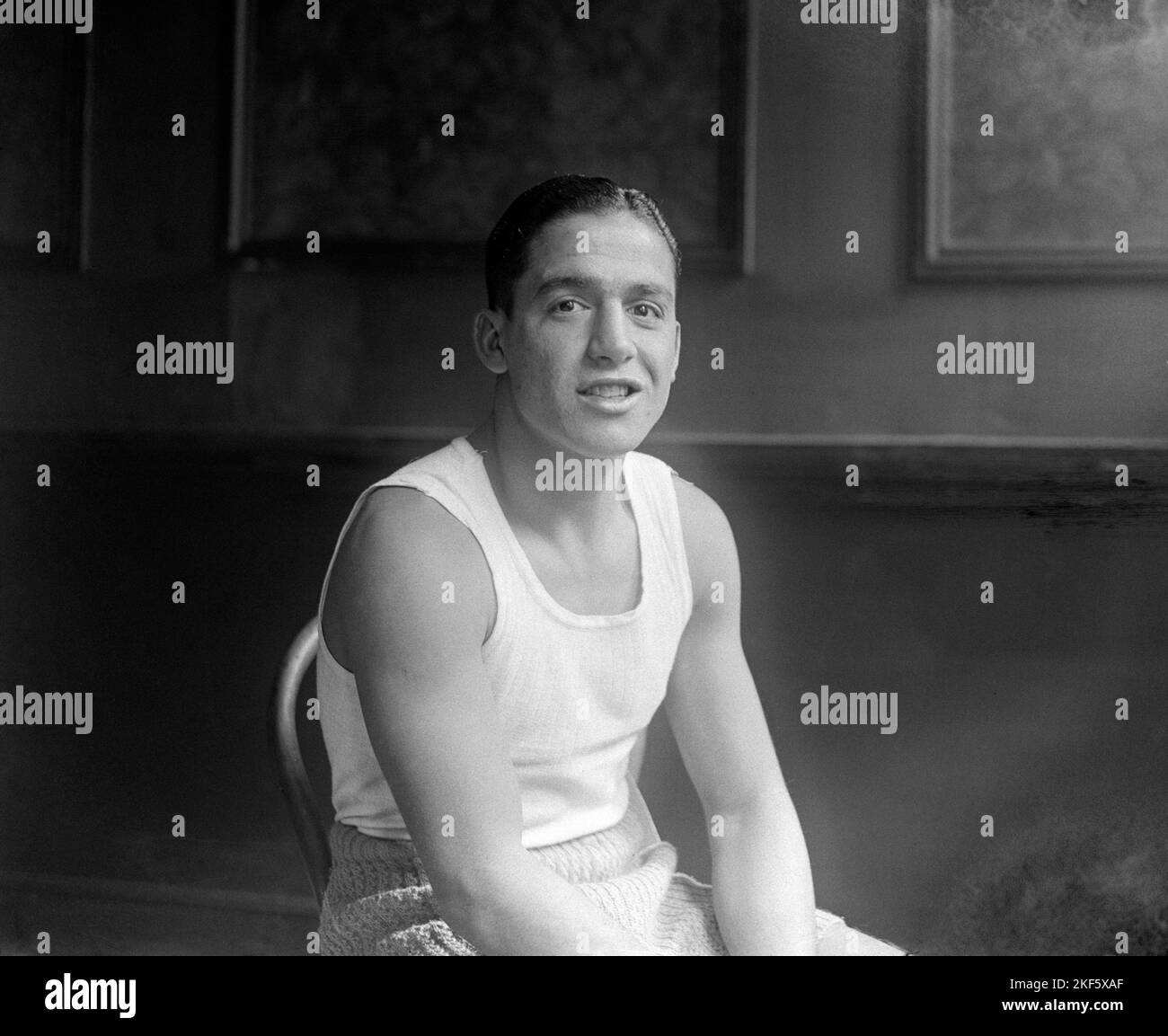 The French-Tunisian flyweight boxer Victor “Young” Perez Stock Photo