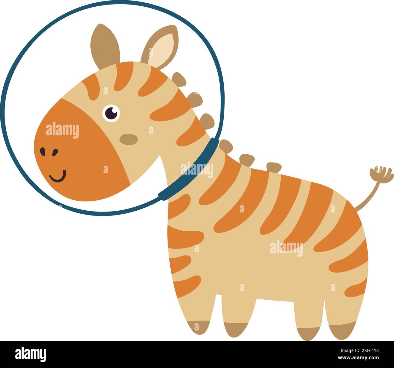 Cute baby zebra astronaut. Cartoon space animal Stock Vector Image