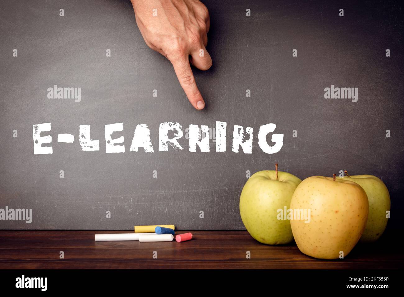 E-learning. Internet Technology Webinar Online Courses concept. Blackboard. Stock Photo