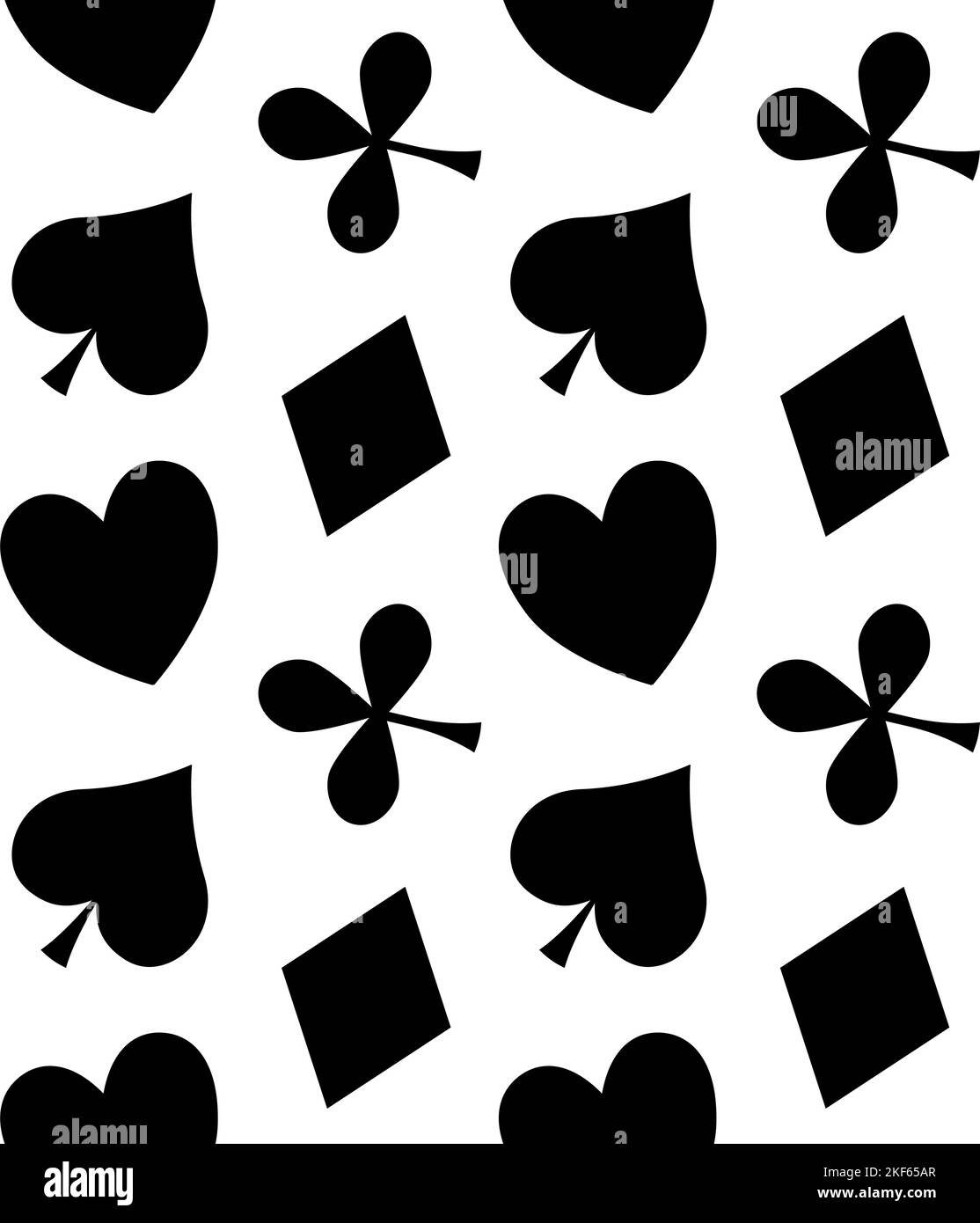 Vector seamless pattern of cards suits signs Stock Vector