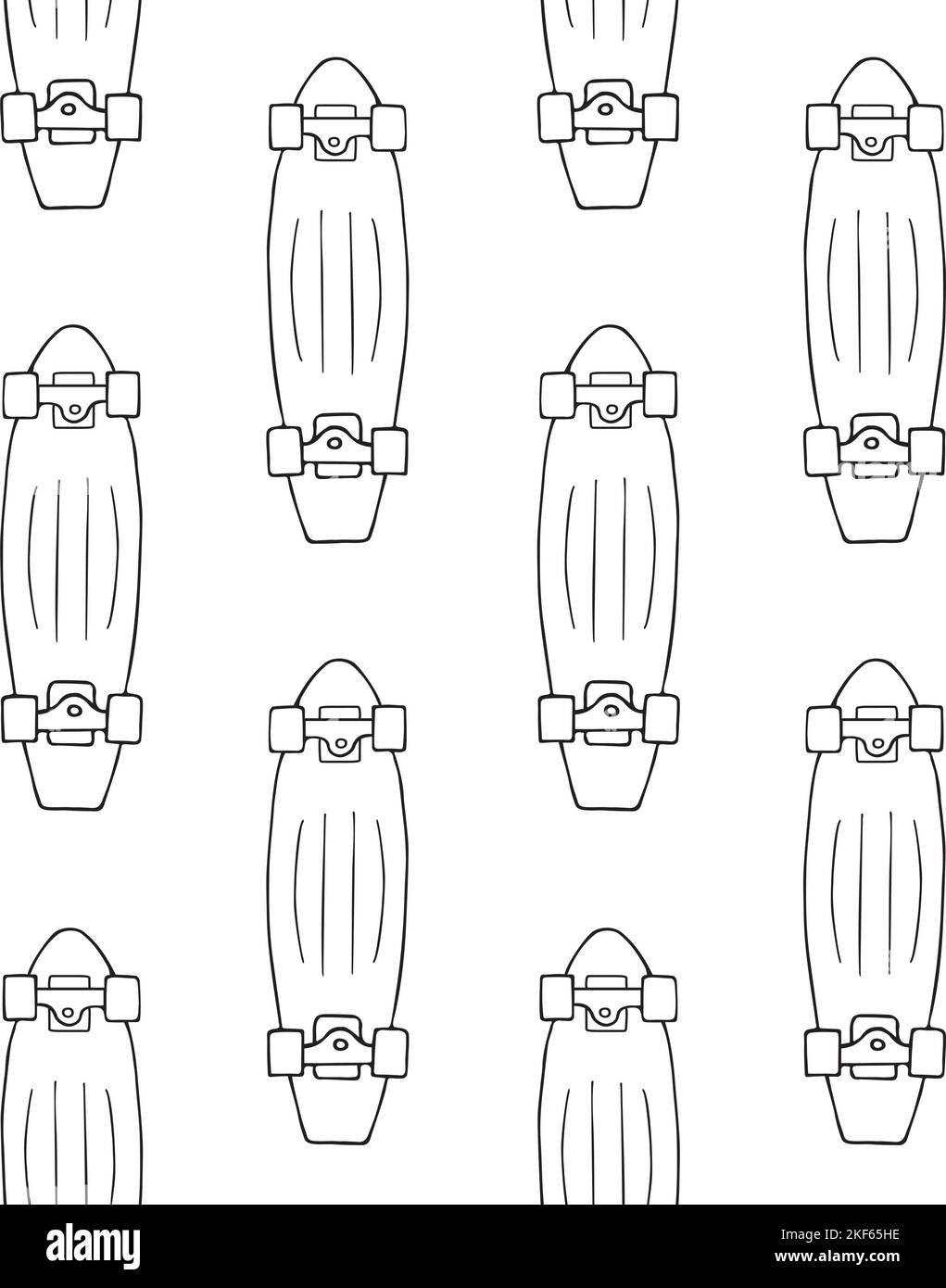 Vector seamless pattern of cruiser skateboard Stock Vector Image & Art