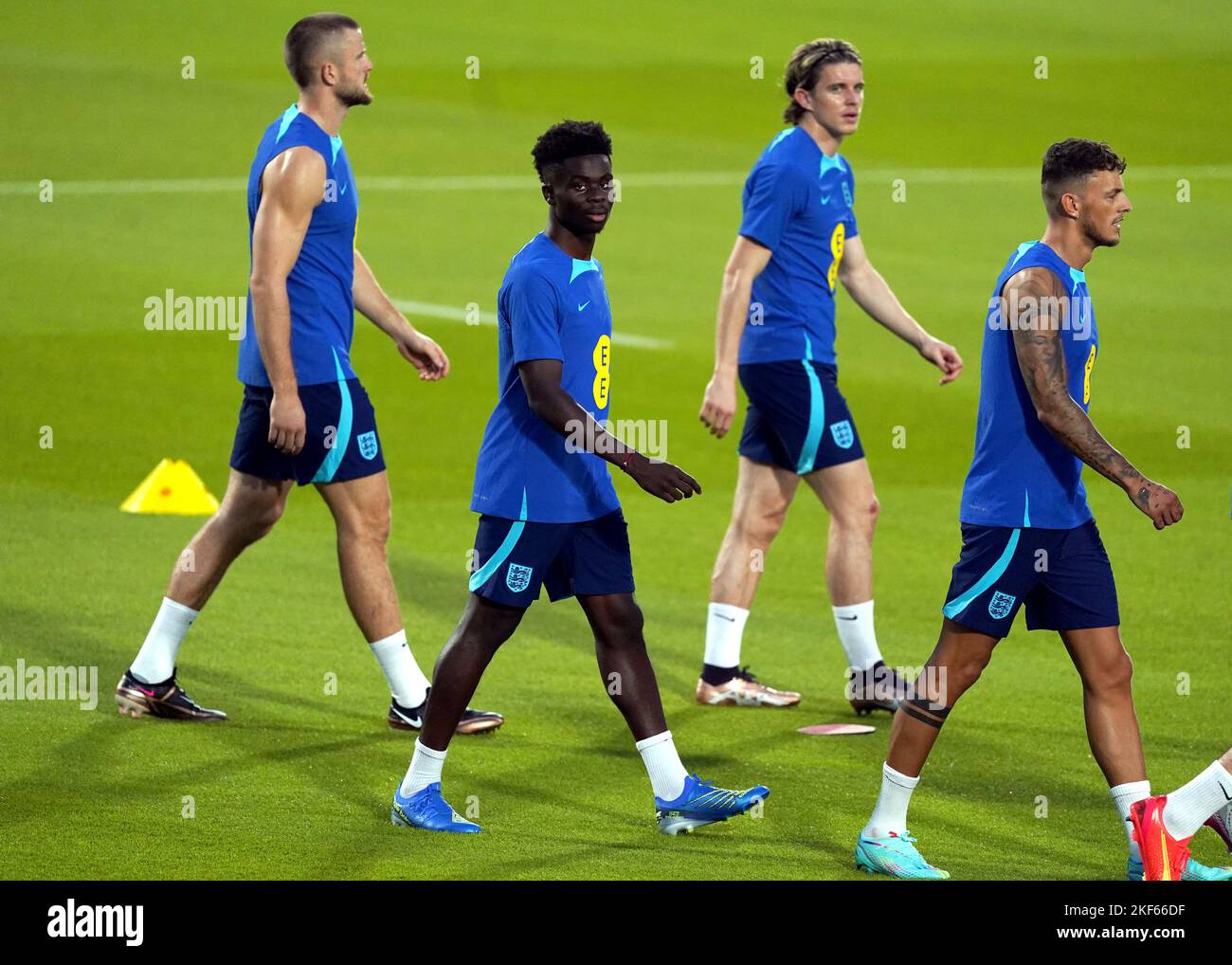 England's Eric Dier, Bukayo Saka, Conor Gallagher and Ben White during ...