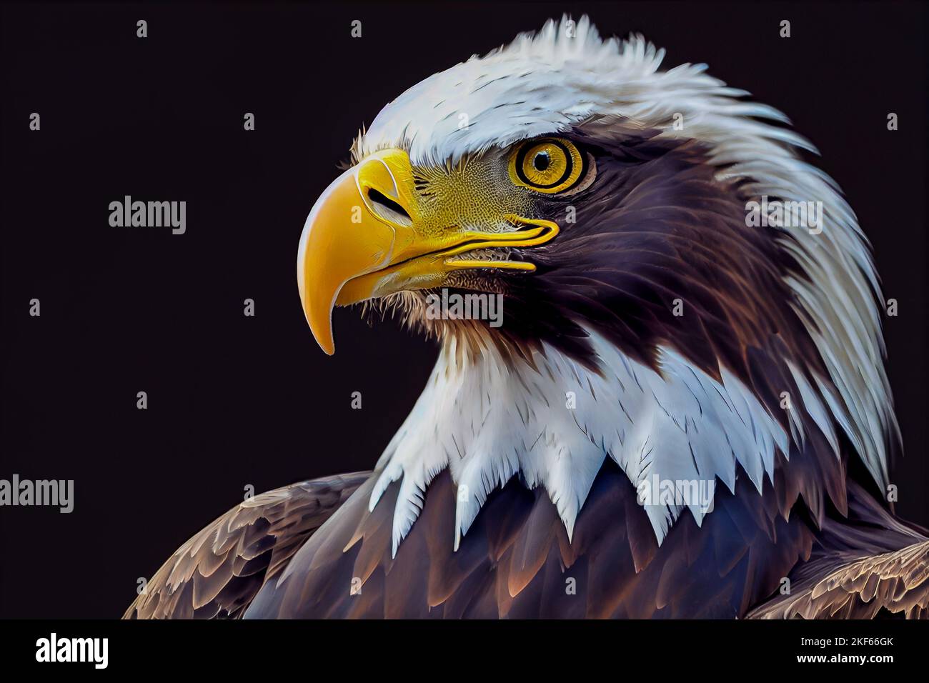 american bald eagle with black background Stock Photo - Alamy