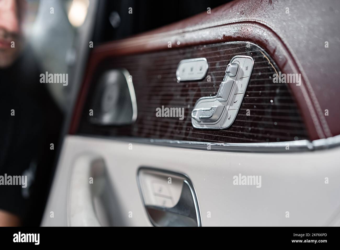 Car door inside the luxury modern car close up Stock Photo Alamy