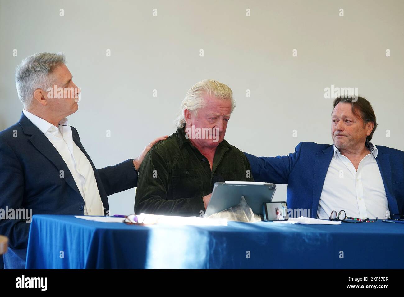 Blackrock College past pupils (from left) John Coulter, Corry McMahon ...
