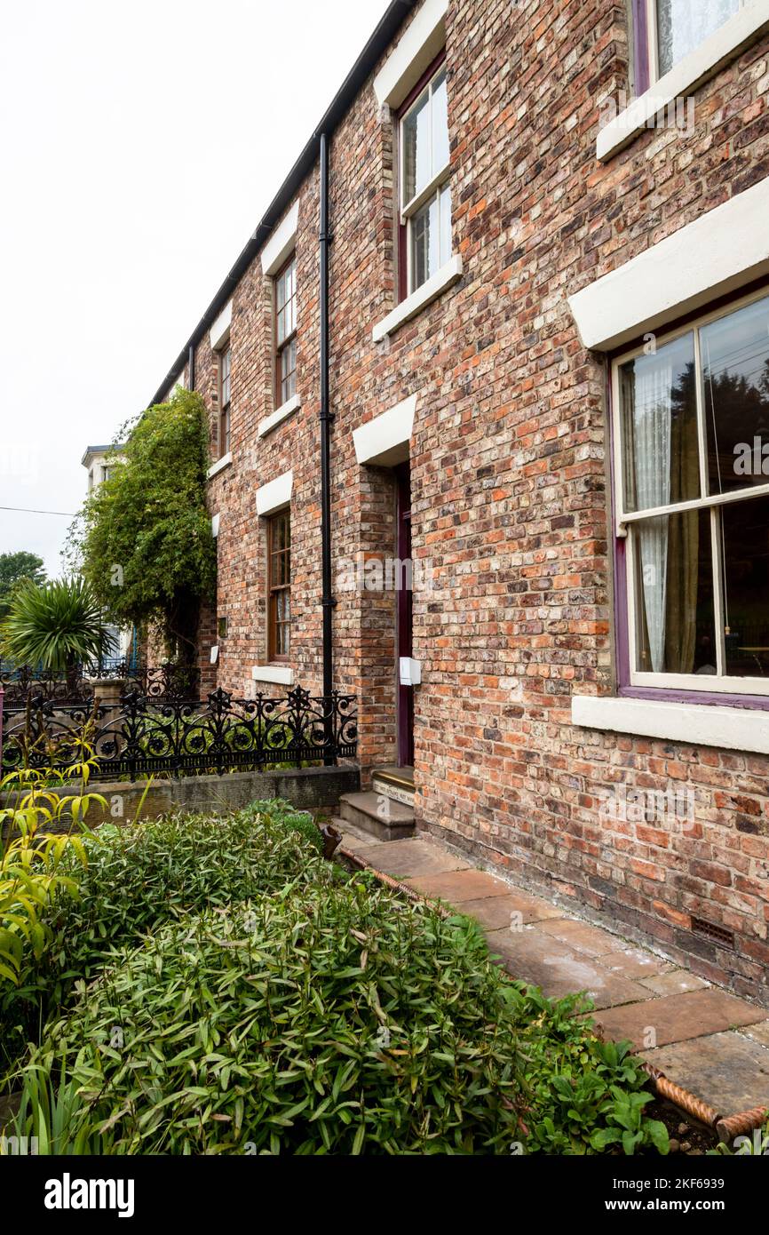 Row of comfortable terraced houses, late nineteenth century, UK. Stock Photo