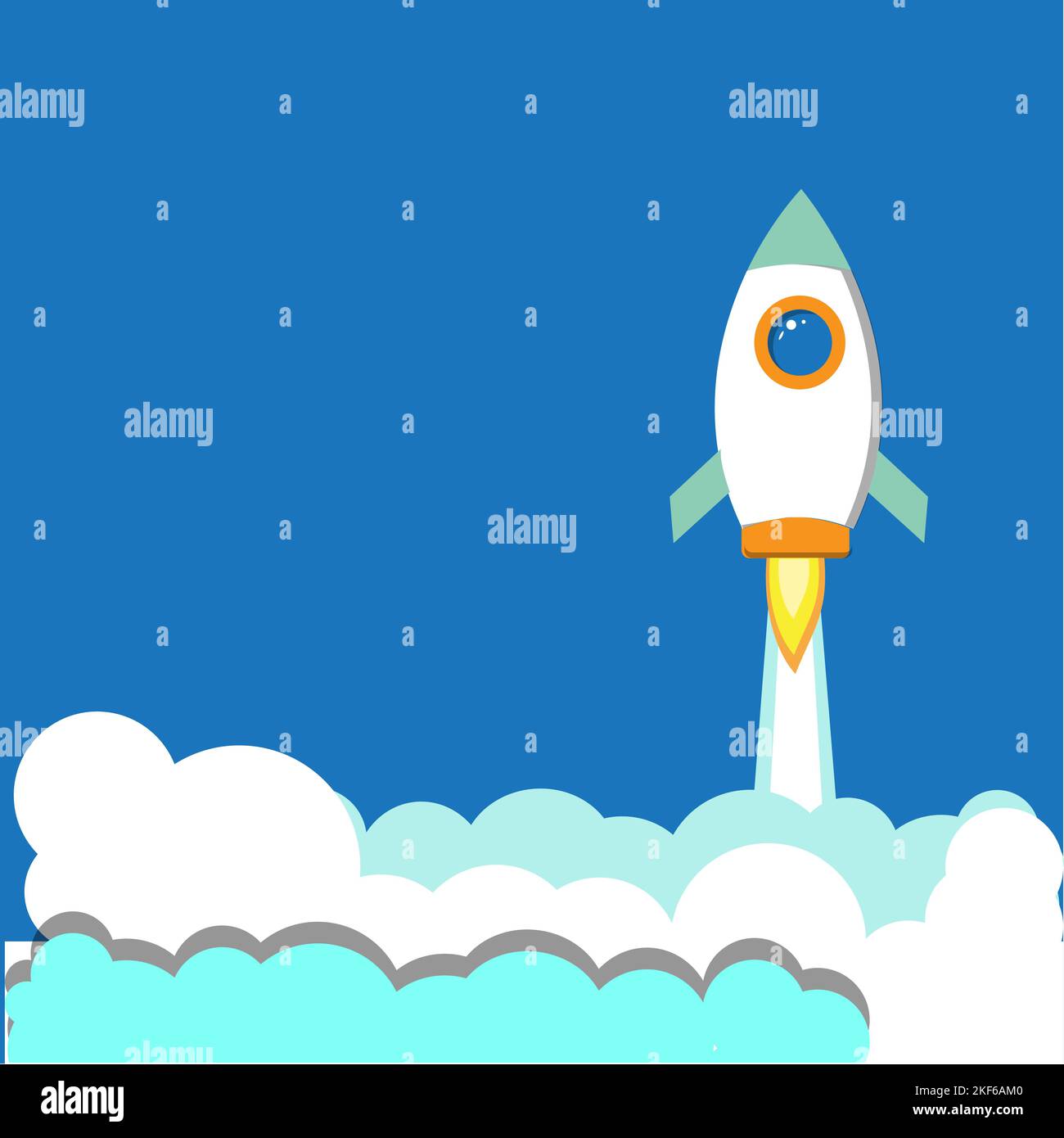 Rocket launch ship. start up, illustration concept of new business ...