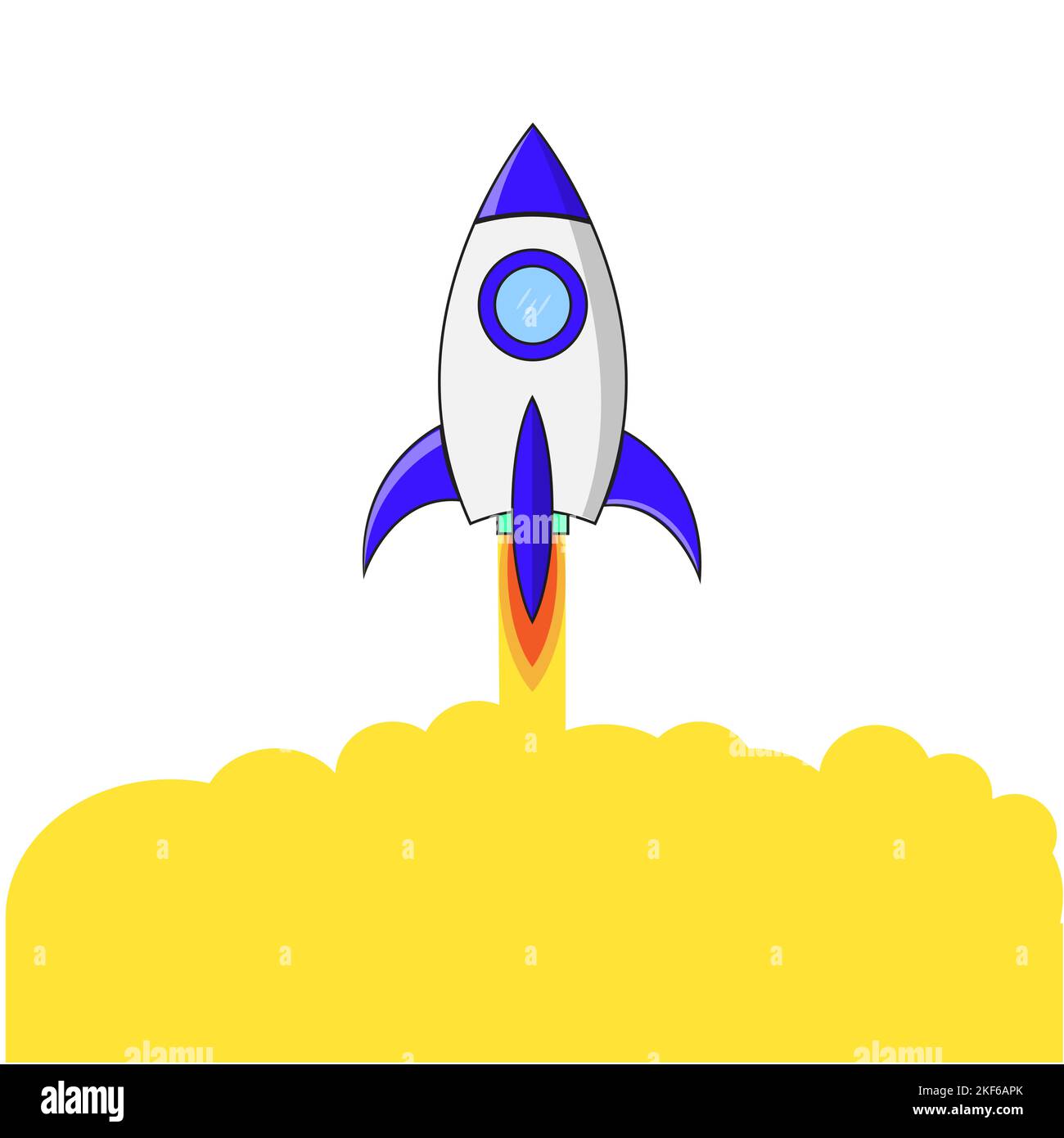 Rocket launch ship. start up, illustration concept of new business ...