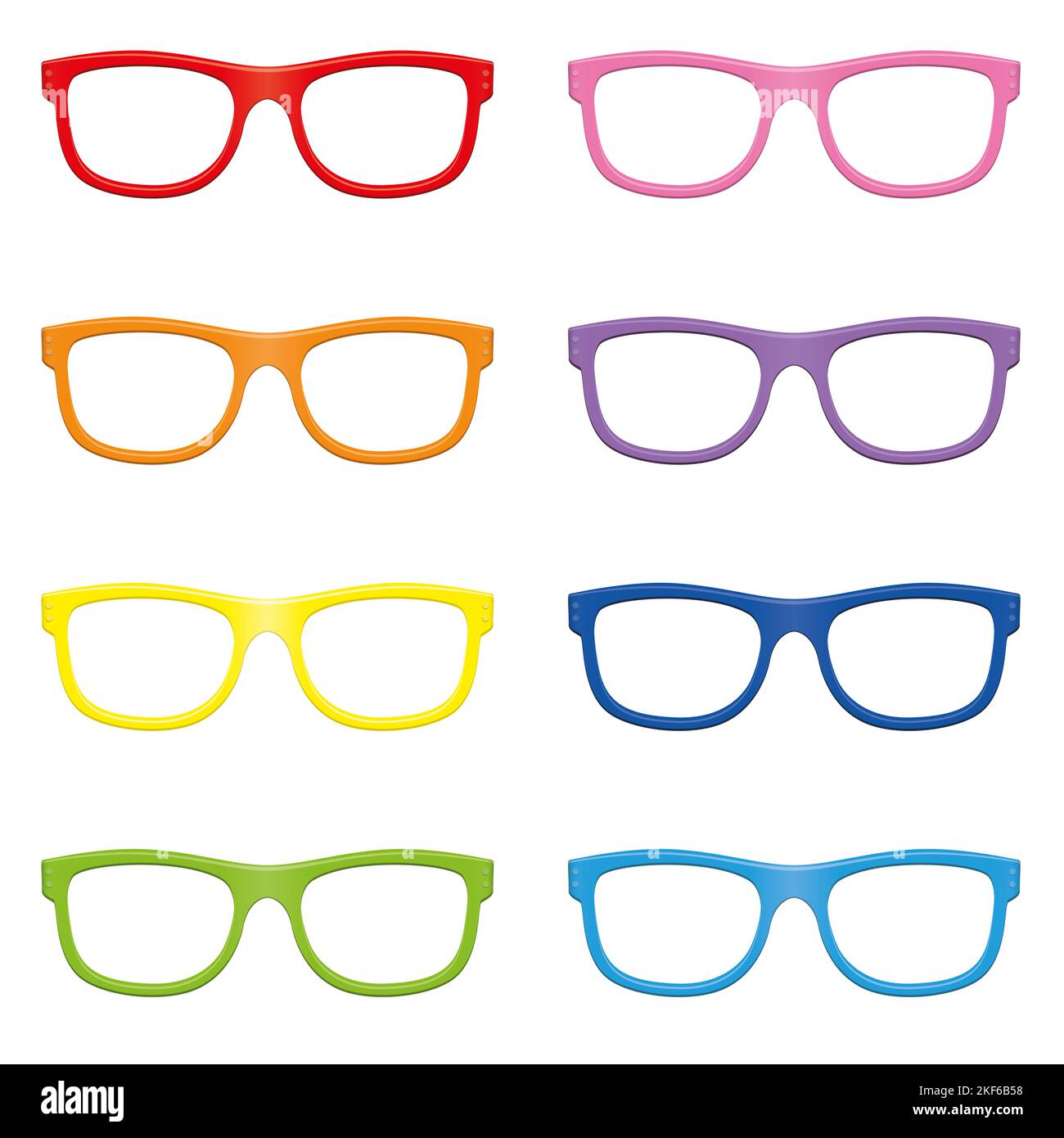 Eyeglasses, colorful trendy specs to put on someone colored modern