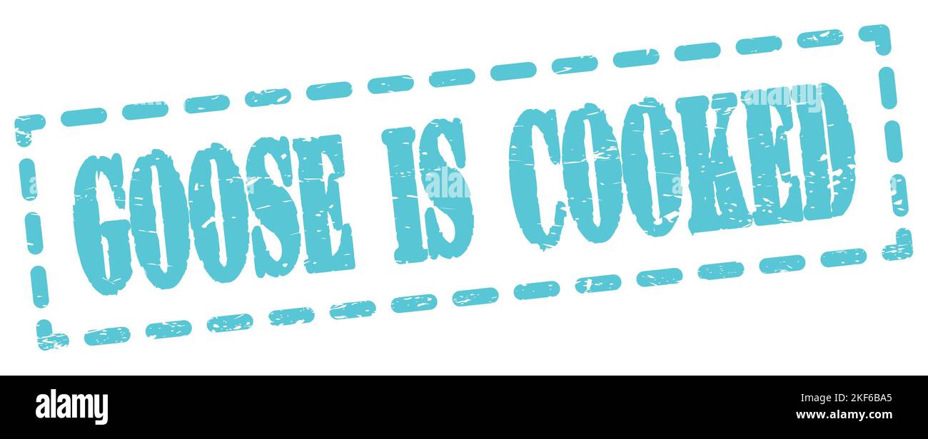 GOOSE IS COOKED text written on blue dash stamp sign. Stock Photo