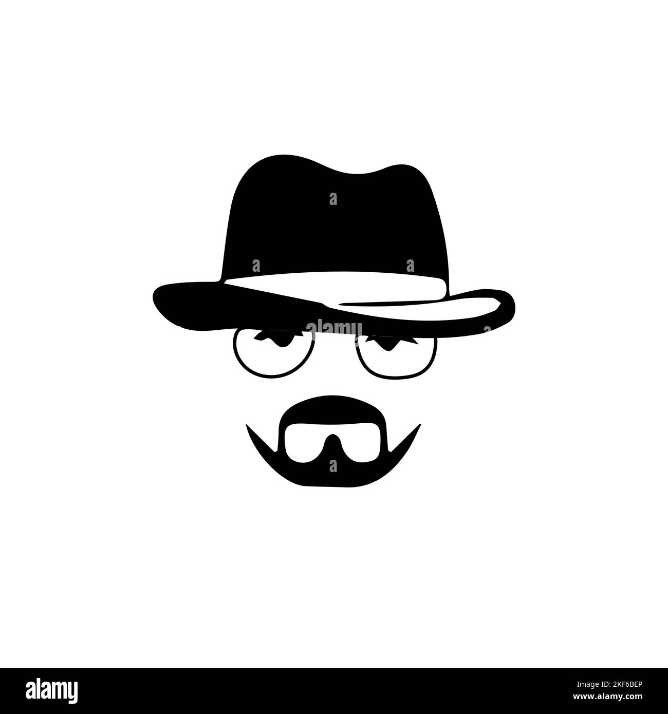 Incognito Icon Man woman face with glasses Black and White Vector