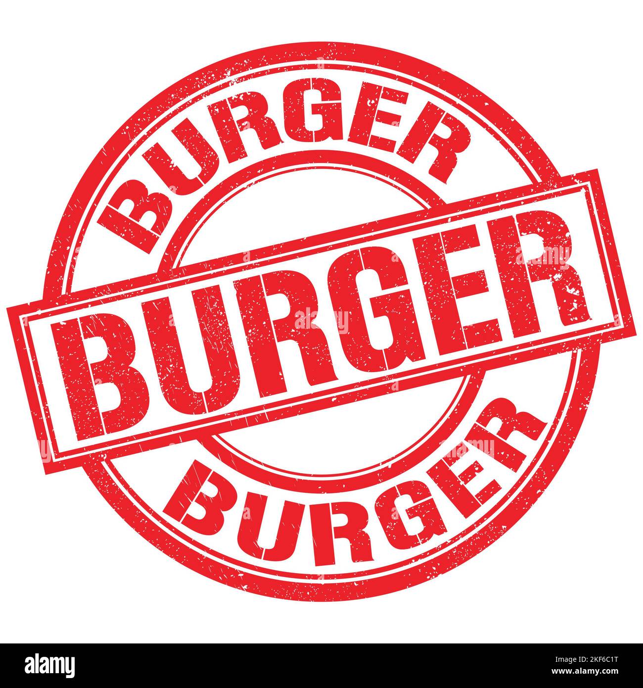 BURGER text written on red round stamp sign Stock Photo Alamy
