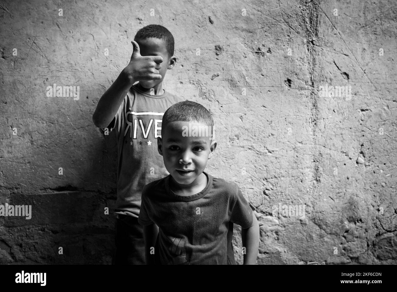 Morocco, Zagora, old ksar, children Stock Photo