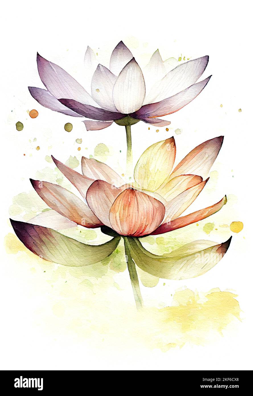 Pink lotus watercolor background hi-res stock photography and images - Alamy