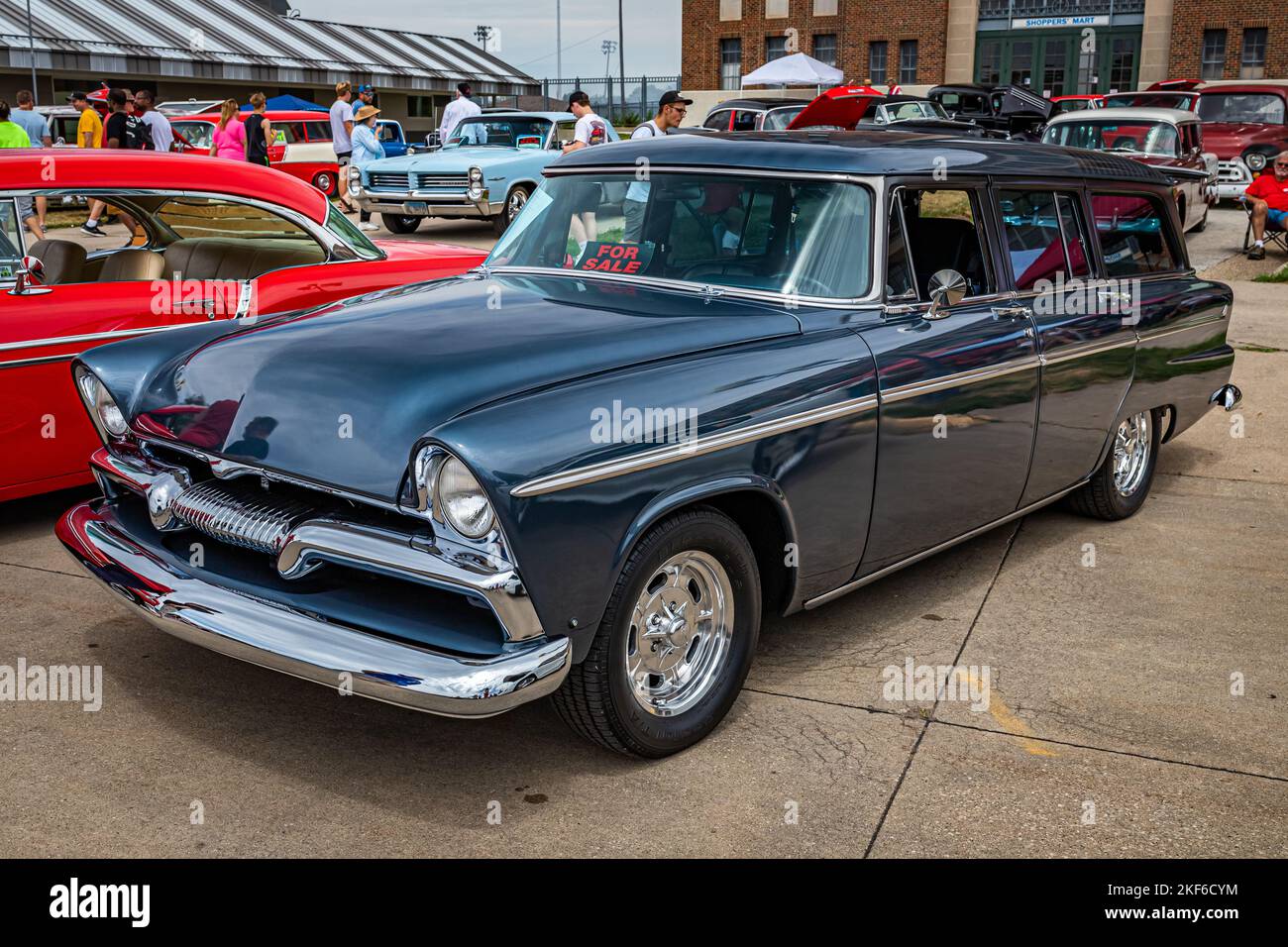 Des Moines, IA July 02, 2022 High perspective front corner view of a