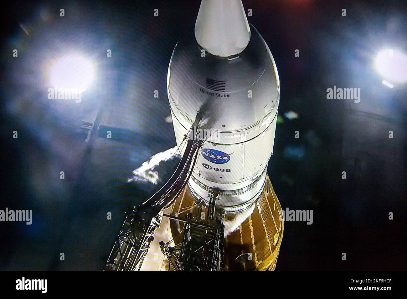 Artemis I Liftoff of the SLS rocket of the ARTEMIS I mission to the