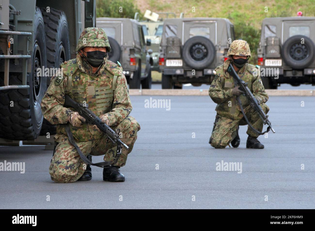 Amami japan 16th nov 2022 members of japan ground self defense