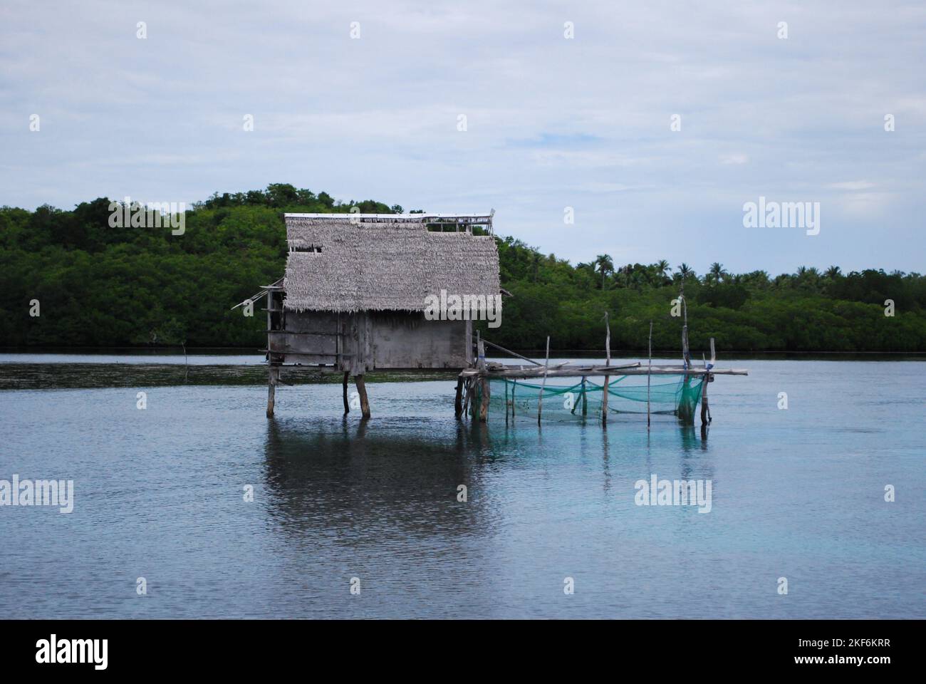 Fishermans's hut in Gibusong Island Philippines Stock Photo