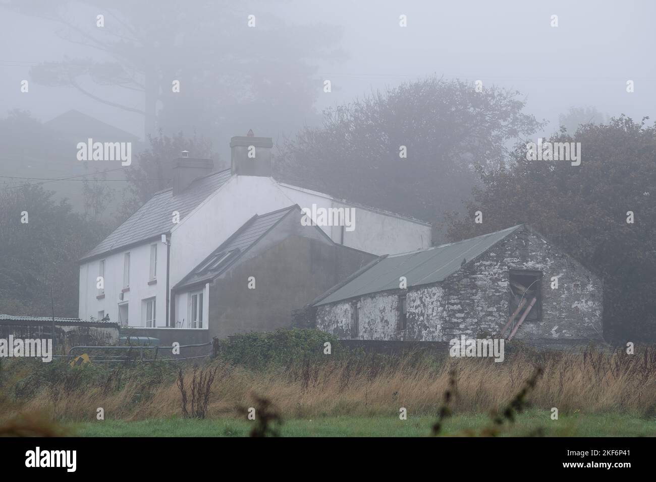 An Irish crofters farmhouse in Southern Ireland Stock Photo
