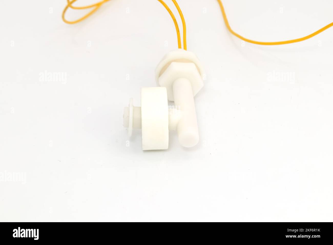 Front view of a water level or liquid level sensor with float switch ...