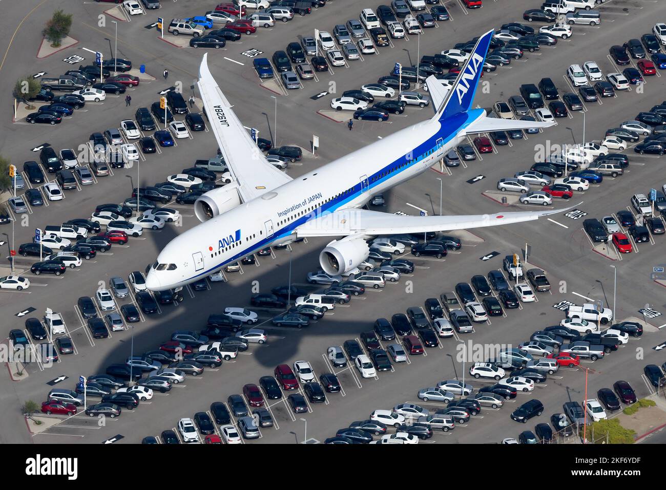 All Nippon Airways Boeing 787-9 Dreamliner aircraft about to land. Airplane 787 of All Nippon (ANA) registered as JA928A. Stock Photo