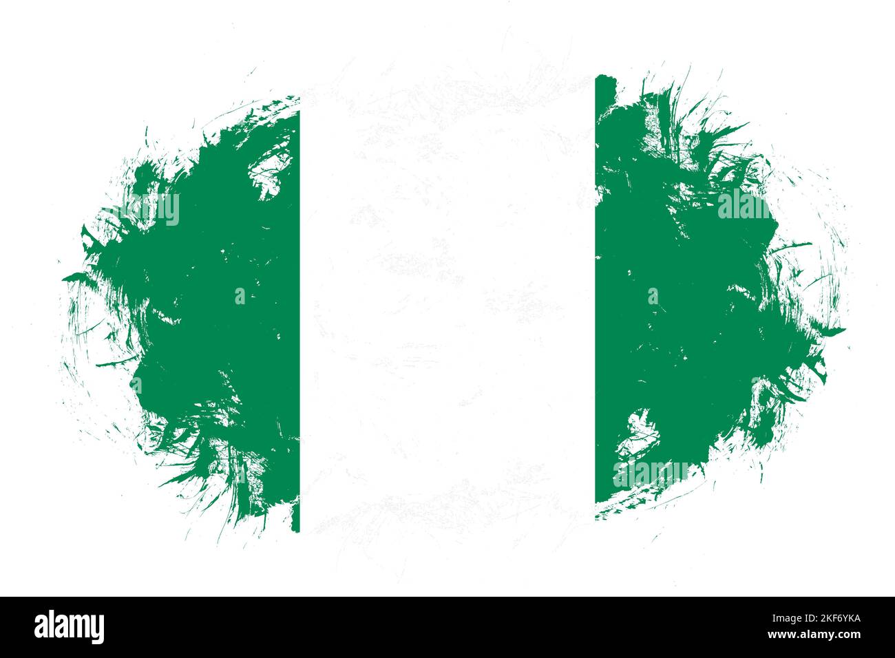 Nigeria flag on abstract stroke brush background Stock Photo - Alamy
