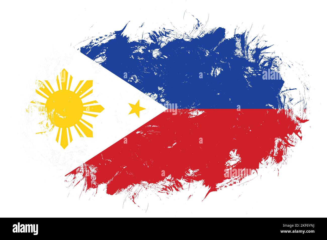 Philippines flag on abstract stroke brush background Stock Photo