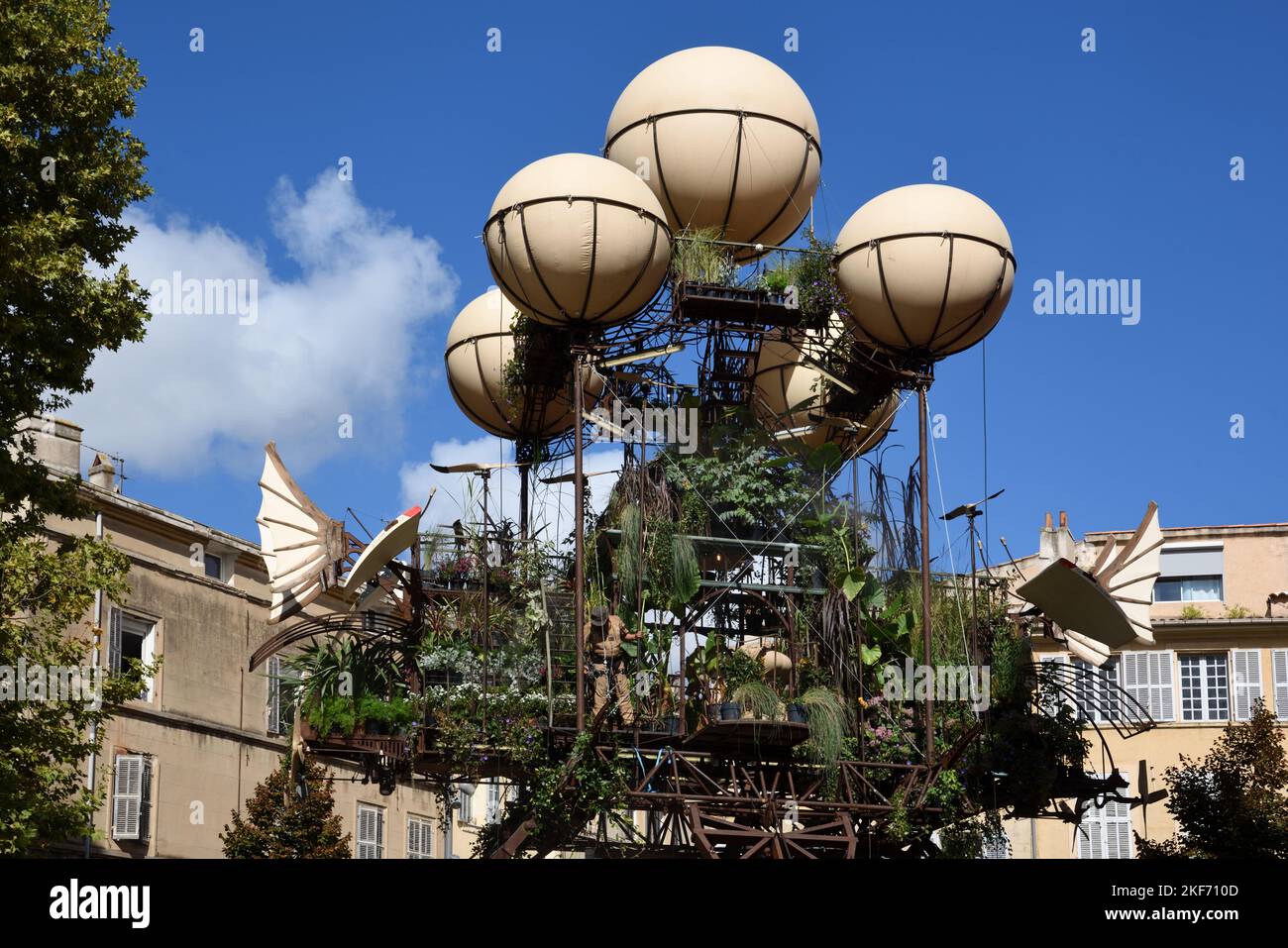 Futuristic Flying Machine or Contraption 'Aéroflorale' Built by Street Theatre Group 'La Machine' to Collect Plant Specimens from Around the World Stock Photo