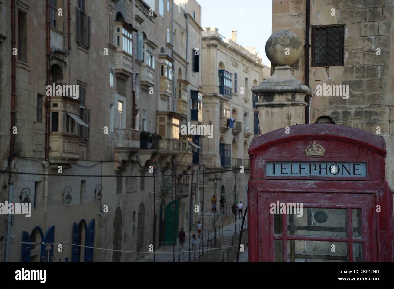 malta old red telephone cabin in la valletta Stock Photo Alamy