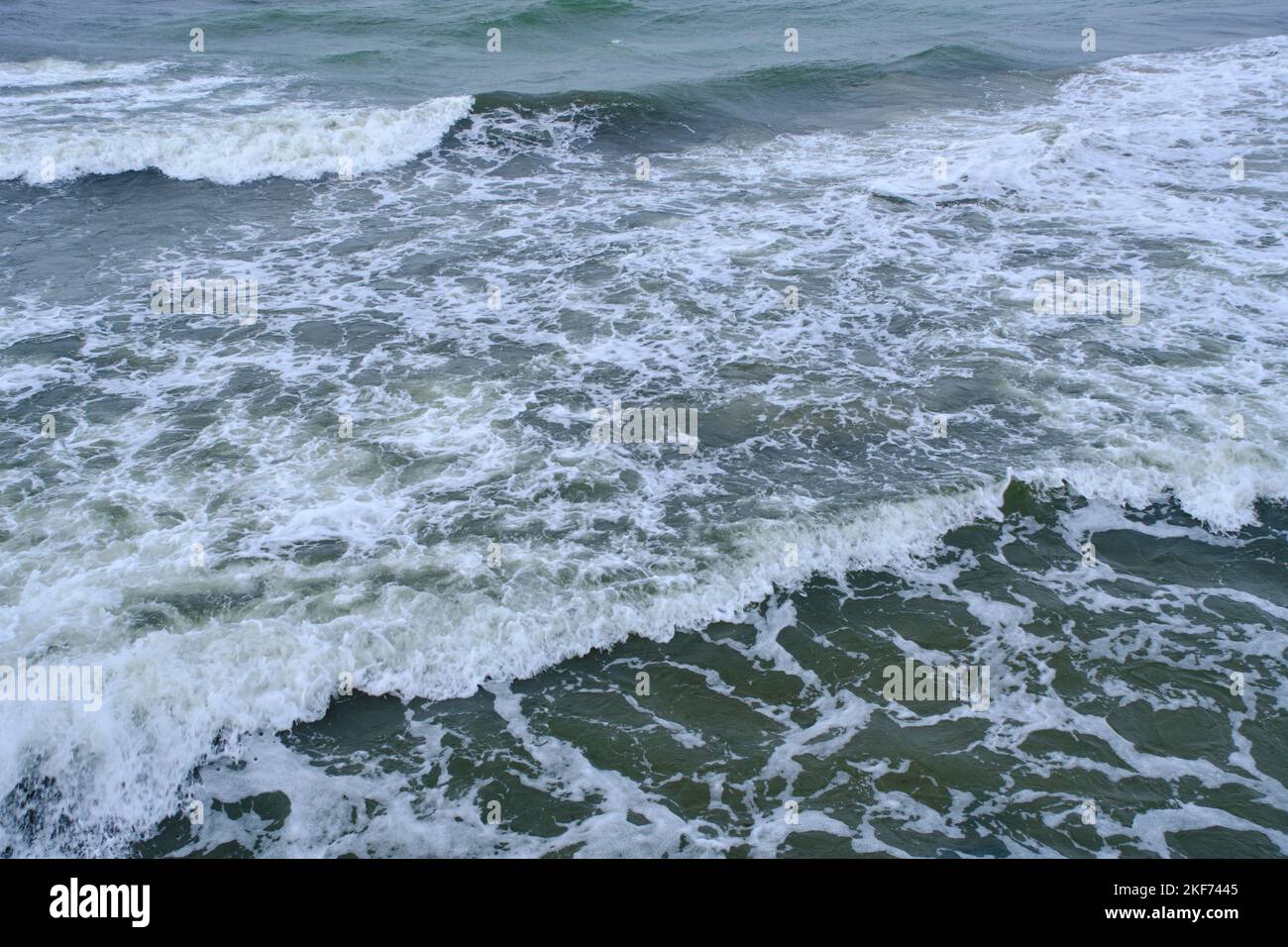 Rolling waves during storm in Baltic Sea Stock Photo
