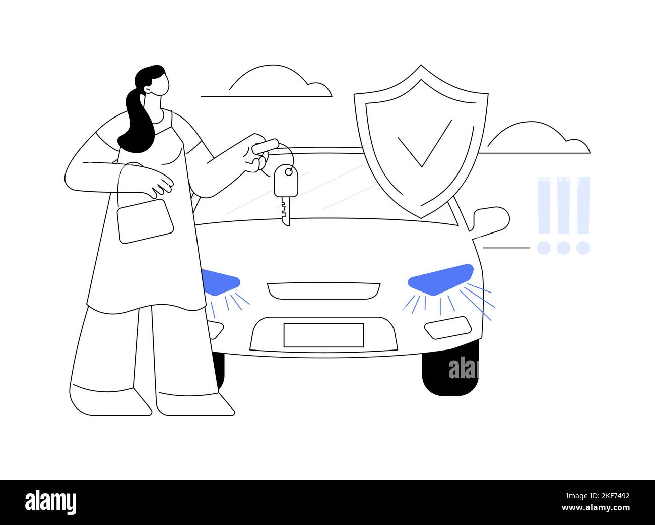 Car alarm system abstract concept vector illustration Stock Vector