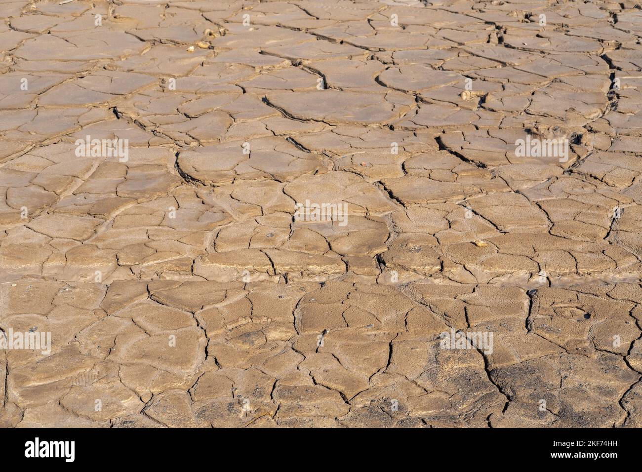 Dry soil in the cracks, natural background, hot climate. Drought land