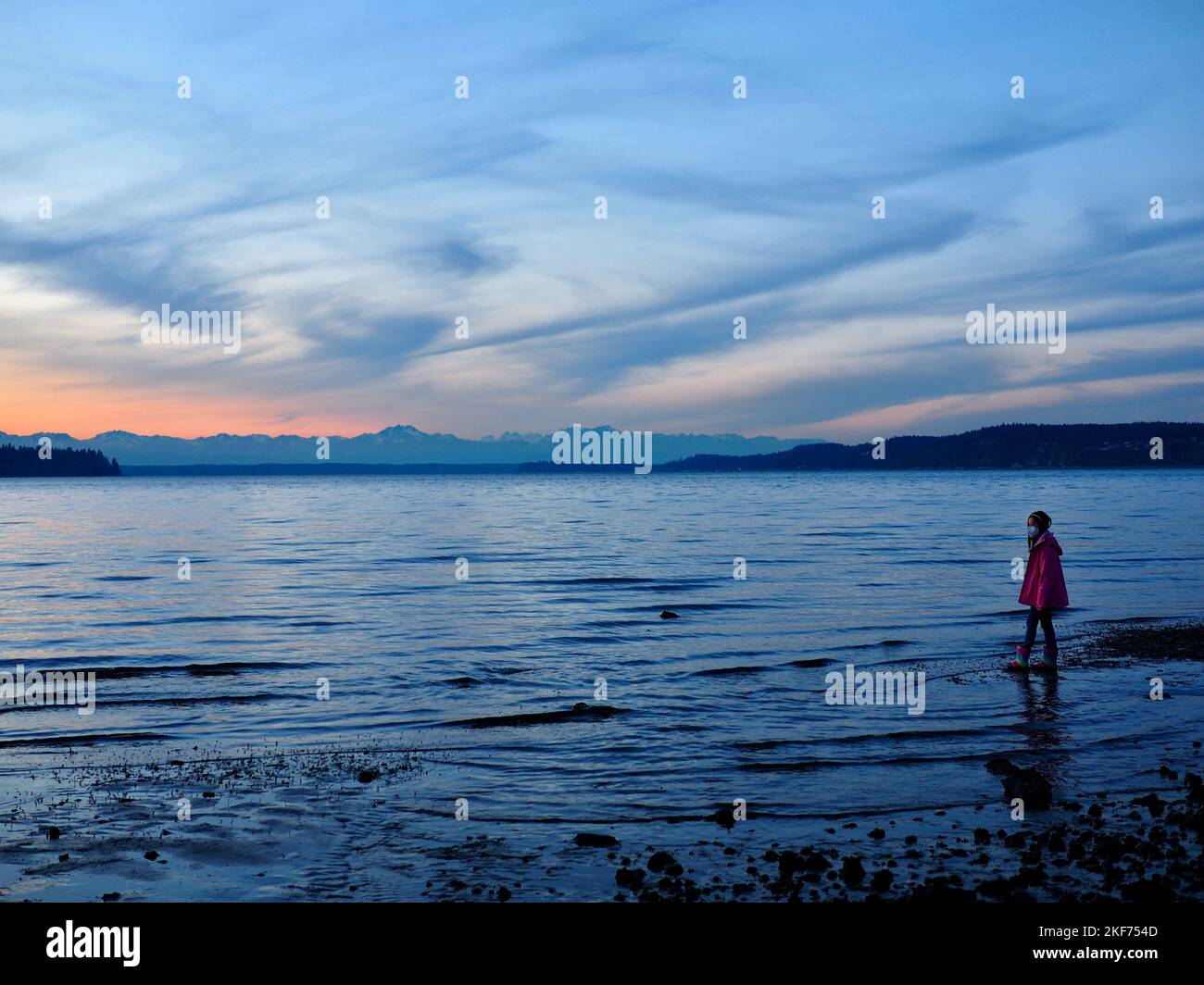 Sunset at Steilacoom Stock Photo Alamy