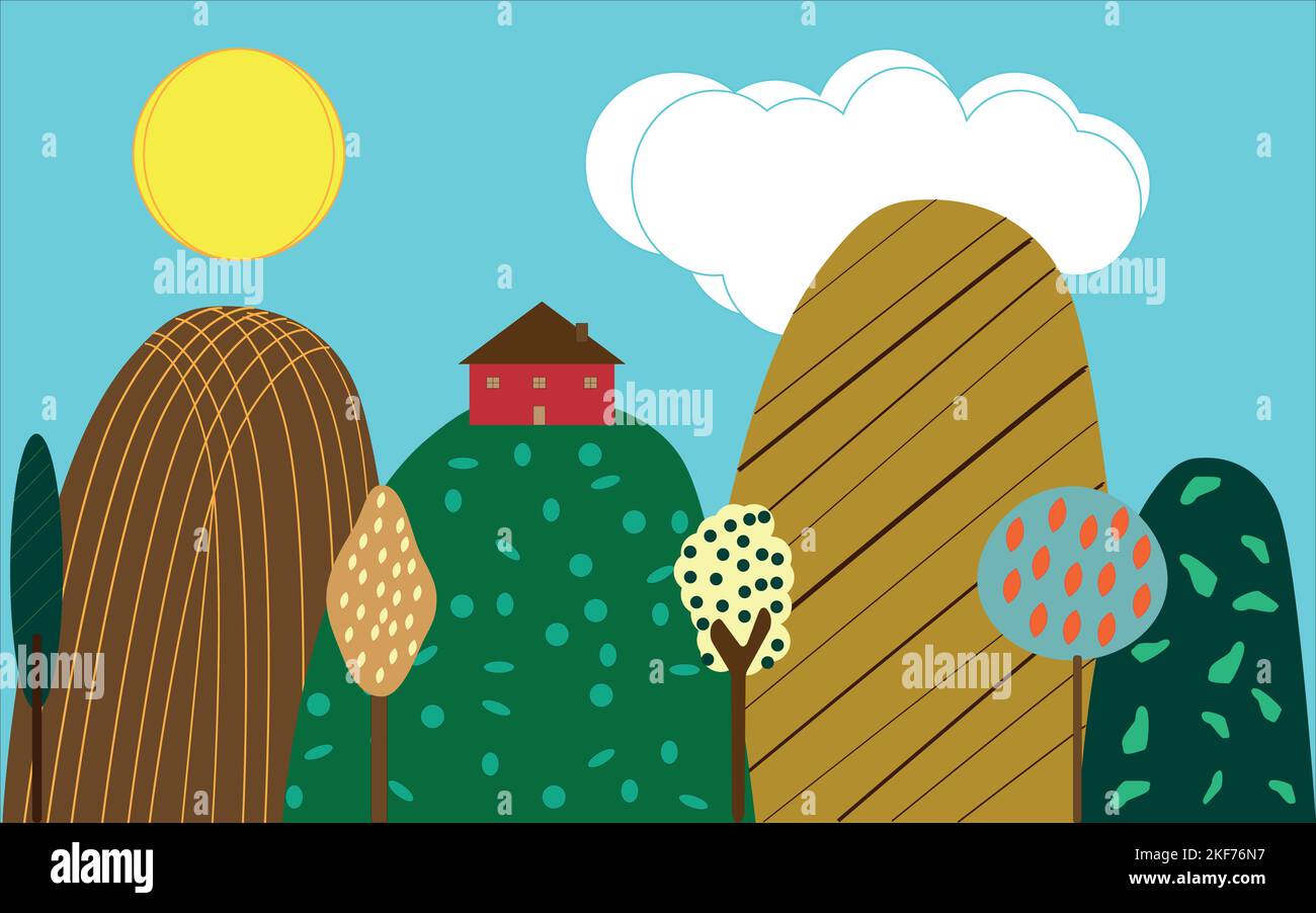 Horizontal seamless pattern in flat style Stock Vector