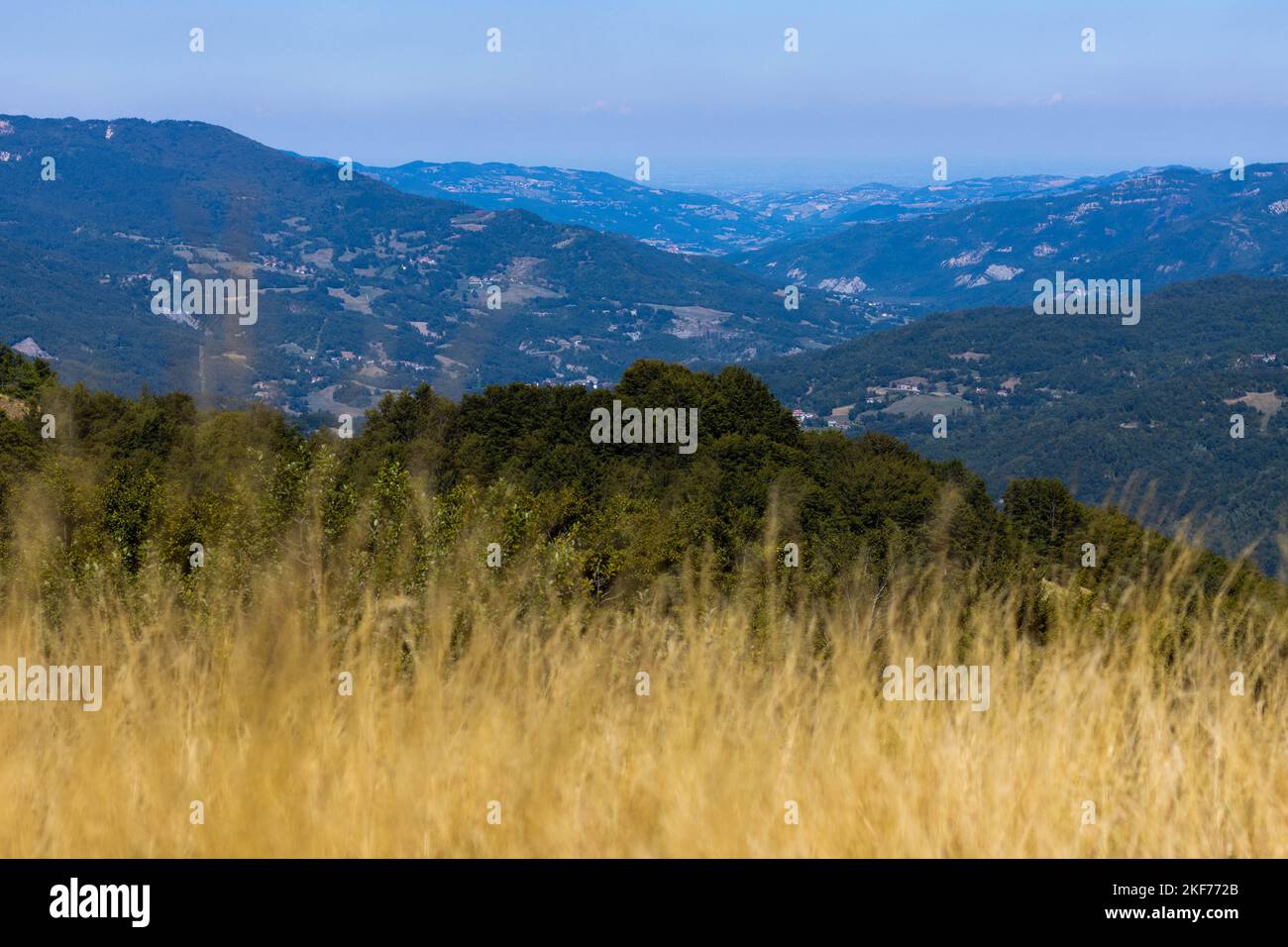 Mountain road landscape Toscano Emiliano Park in Parma province, Italy Stock Photo