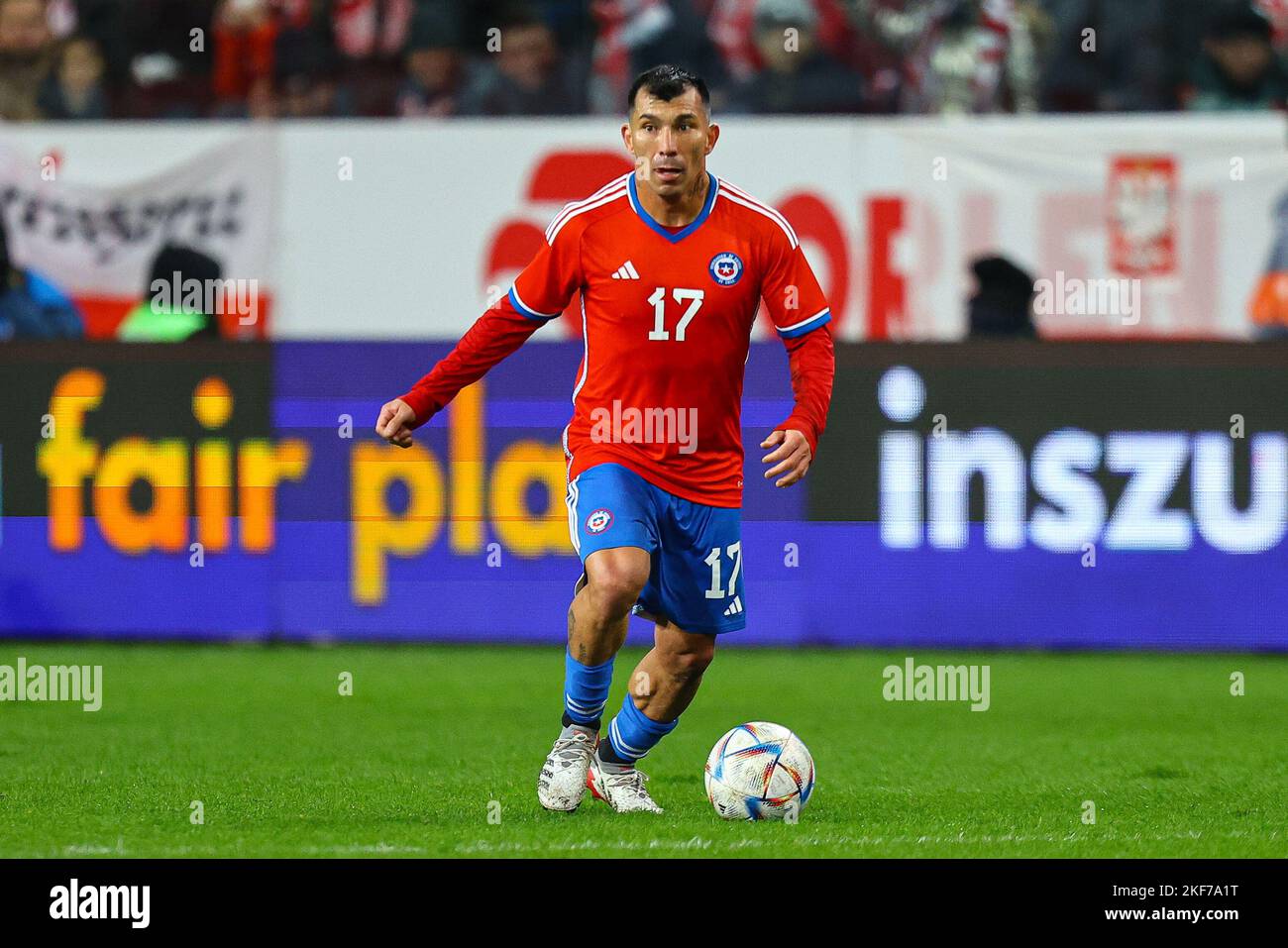 Warsaw, Poland. 16th Nov, 2022. Gary Medel during the international friendly match between Poland and Chile on November 16, 2022 in Warsaw, Poland. (Photo by Pawel Andrachiewicz/PressFocus/Sipa USA)France OUT, Poland OUT Credit: Sipa USA/Alamy Live News Stock Photo