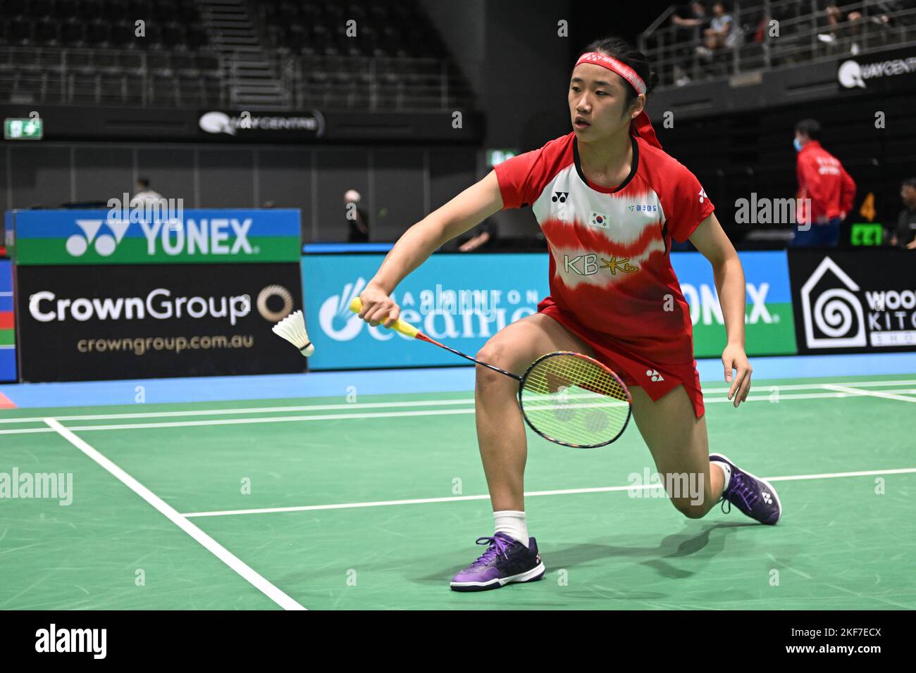 Sydney, Australia. 16th Nov, 2022. An Se Young of Korea is seen in action  during the 2022 SATHIO GROUP Australian Badminton Open women's single match  against Sung Shuo Yun of Chinese Taipei.