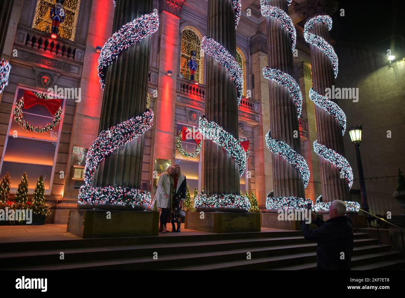 Edinburgh Scotland, UK 16 November 2022. The Dome in Street decorated with Christmas